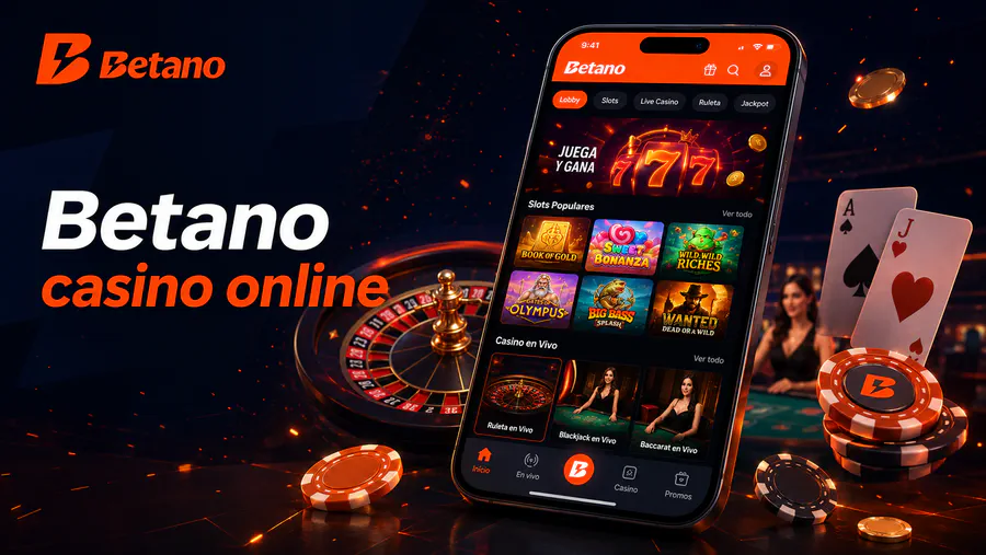 Betano casino online con app móvil, slots, ruleta, blackjack, fichas y lobby de casino en vivo